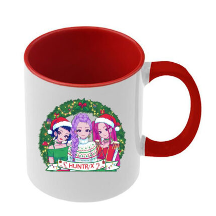 Χριστουγεννιάτικη κούπα Huntrix με κόκκινη λαβή και εσωτερικό