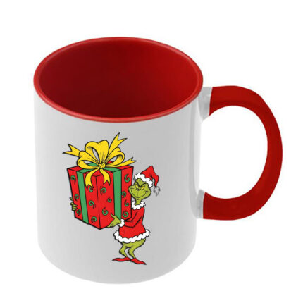 Κούπα Χριστουγεννιάτικη Grinch με κόκκινη λαβή και εσωτερικό