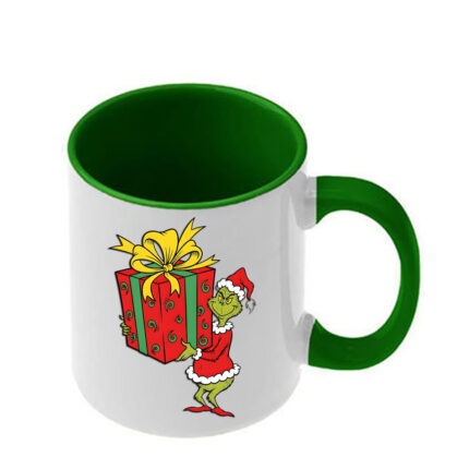 Κούπα Χριστουγεννιάτικη Grinch με σκούρα πράσινη λαβή και εσωτερικό