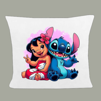 Μαξιλάρι σε διάσταση 40x40cm Lilo & Stitch Λευκό