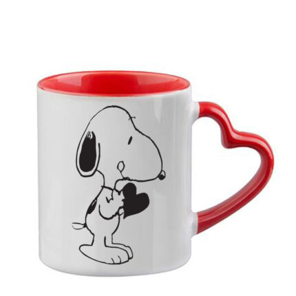 Κούπα Snoopy με κόκκινη λαβή καρδιά και εσωτερικό