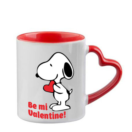 Κούπα Snoopy με κόκκινη λαβή καρδιά και εσωτερικό