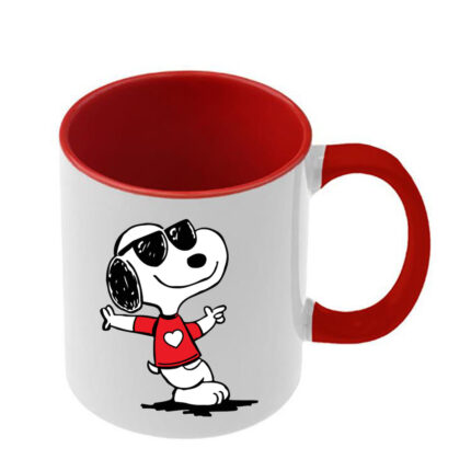Κούπα Snoopy με κόκκινη λαβή και εσωτερικό