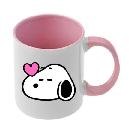 Κούπα Snoopy με ροζ λαβή και εσωτερικό