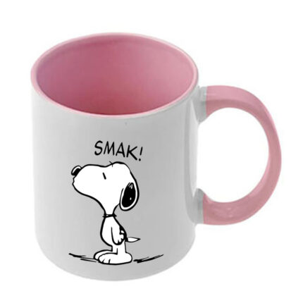 Κούπα Snoopy με ροζ λαβή και εσωτερικό
