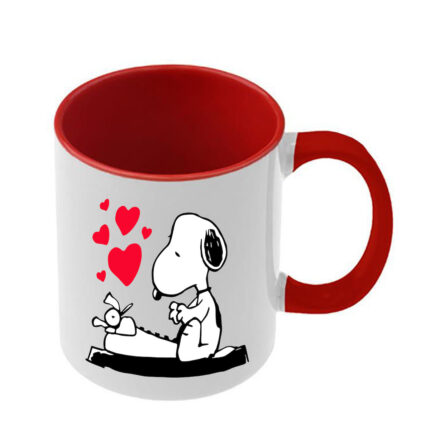 Κούπα Snoopy με κόκκινη λαβή και εσωτερικό