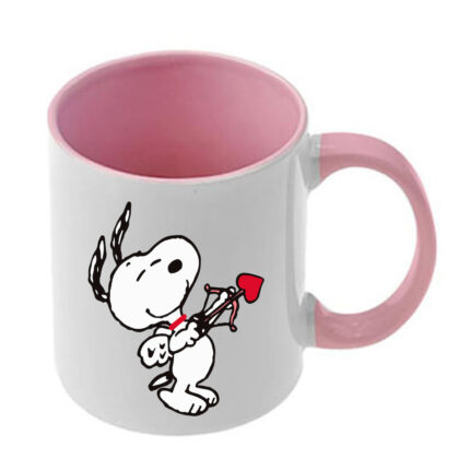 Κούπα Snoopy με ροζ λαβή και εσωτερικό