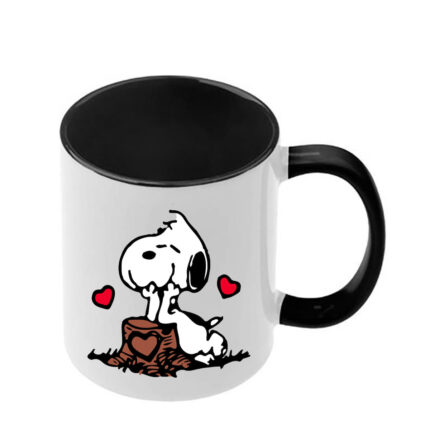 Κούπα Snoopy με μαύρη λαβή και εσωτερικό