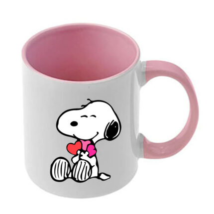 Κούπα Snoopy με ροζ λαβή και εσωτερικό