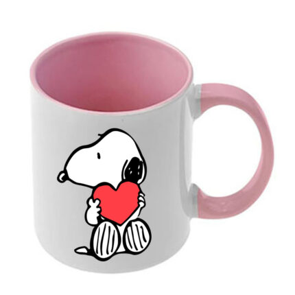 Κούπα Snoopy με ροζ λαβή και εσωτερικό