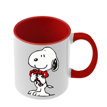 Κούπα Snoopy με κόκκινη λαβή και εσωτερικό