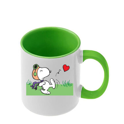 Κούπα Snoopy με πράσινη λαβή και εσωτερικό