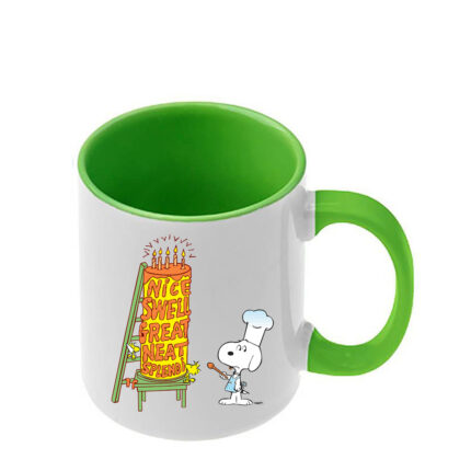Κούπα Snoopy με πράσινη λαβή και εσωτερικό