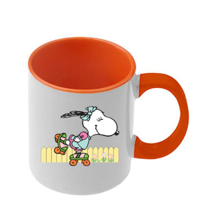 Κούπα Snoopy με πορτοκαλί λαβή και εσωτερικό