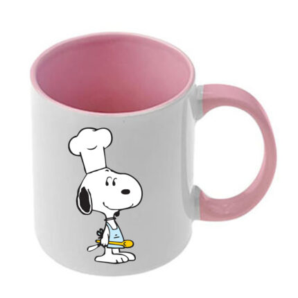 Κούπα Snoopy με ροζ λαβή και εσωτερικό
