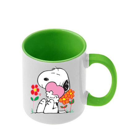 Κούπα Snoopy με πράσινη λαβή και εσωτερικό