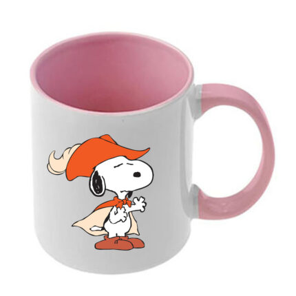Κούπα Snoopy με ροζ λαβή και εσωτερικό