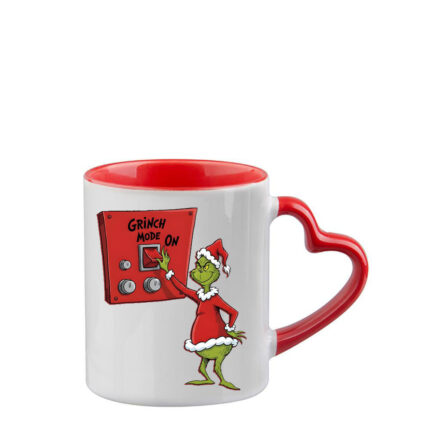 Κούπα Grinch με κόκκινη λαβή καρδιά και εσωτερικό