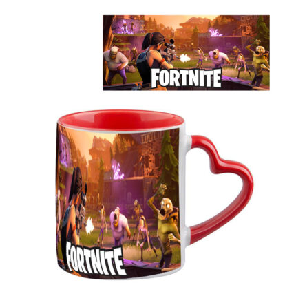 Κούπα FORTNITE με κόκκινη λαβή καρδιά και εσωτερικό