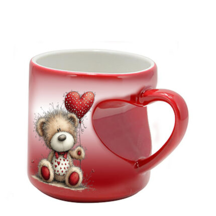Μαγική κόκκινη κούπα Αγίου Βαλεντίνου Cute Animal με λαβή καρδιά