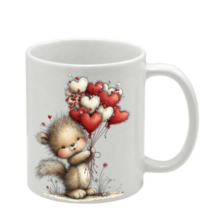 Λευκή Κούπα Αγίου Βαλεντίνου Cute Animal