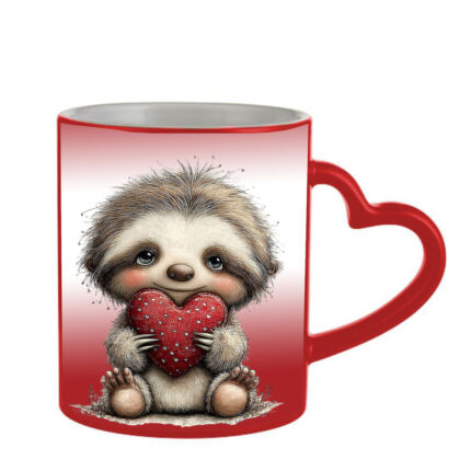 Μαγική κόκκινη κούπα Αγίου Βαλεντίνου Cute Animal με λαβή καρδιά