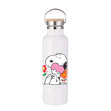 Μπουκάλι Θερμός Snoopy 750ml Bamboo Λευκό