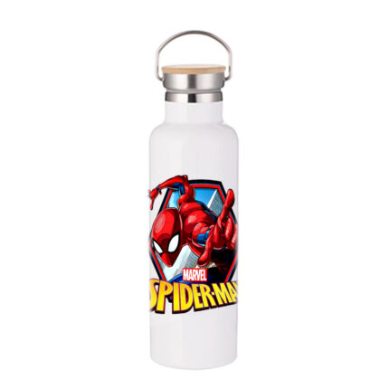 Μπουκάλι Θερμός Spiderman 750ml Bamboo Λευκό
