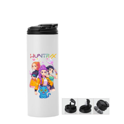 Μπουκάλι θερμός με διπλό καπάκι Huntrix 600ml Λευκό