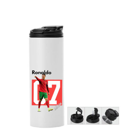 Μπουκάλι θερμός με διπλό καπάκι Ronaldo 600ml Λευκό