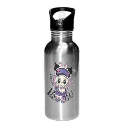 Παγούρι Labubu 600ml Ασημί