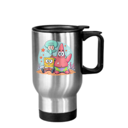 Κούπα θερμός Μπομπ Σφουγγαράκης 450ml Ασημί