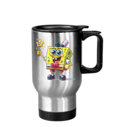 Κούπα θερμός Μπομπ Σφουγγαράκης 450ml Ασημί