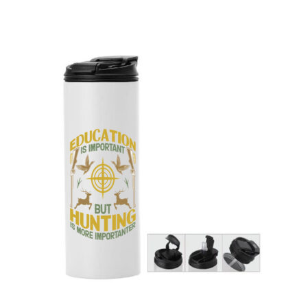 Μπουκάλι θερμός με διπλό καπάκι Κυνήγι 600ml Λευκό