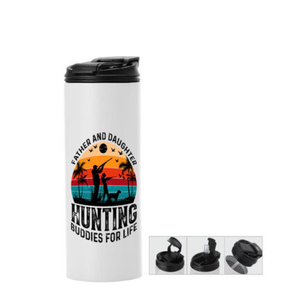 Μπουκάλι θερμός με διπλό καπάκι Κυνήγι 600ml Λευκό