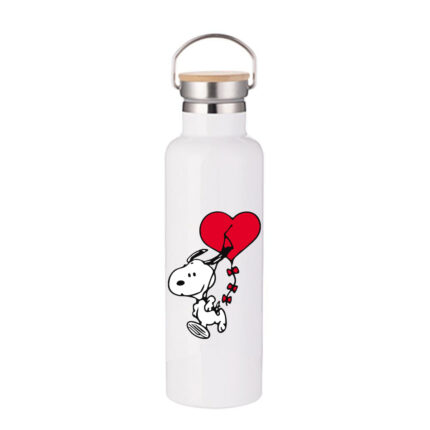 Μπουκάλι Θερμός Snoopy 750ml Bamboo Λευκό