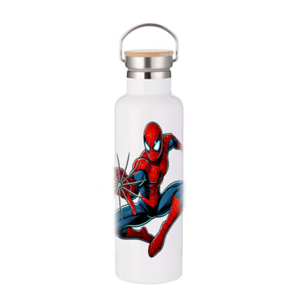 Μπουκάλι Θερμός Spiderman 750ml Bamboo Λευκό