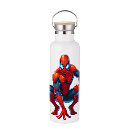 Μπουκάλι Θερμός Spiderman 750ml Bamboo Λευκό