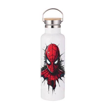 Μπουκάλι Θερμός Spiderman 750ml Bamboo Λευκό