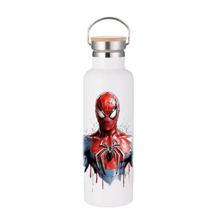 Μπουκάλι Θερμός Spiderman 750ml Bamboo Λευκό