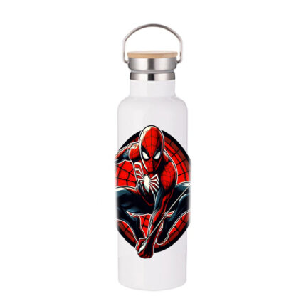 Μπουκάλι Θερμός Spiderman 750ml Bamboo Λευκό