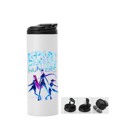 Μπουκάλι θερμός με διπλό καπάκι Huntrix 600ml Λευκό