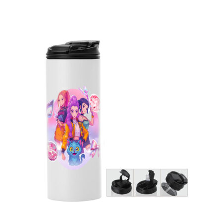 Μπουκάλι θερμός με διπλό καπάκι Huntrix 600ml Λευκό