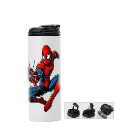 Μπουκάλι θερμός με διπλό καπάκι Spiderman 600ml Λευκό