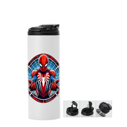 Μπουκάλι θερμός με διπλό καπάκι Spiderman 600ml Λευκό
