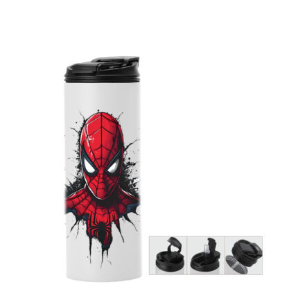 Μπουκάλι θερμός με διπλό καπάκι Spiderman 600ml Λευκό