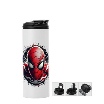 Μπουκάλι θερμός με διπλό καπάκι Spiderman 600ml Λευκό