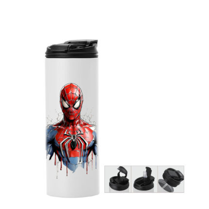 Μπουκάλι θερμός με διπλό καπάκι Spiderman 600ml Λευκό