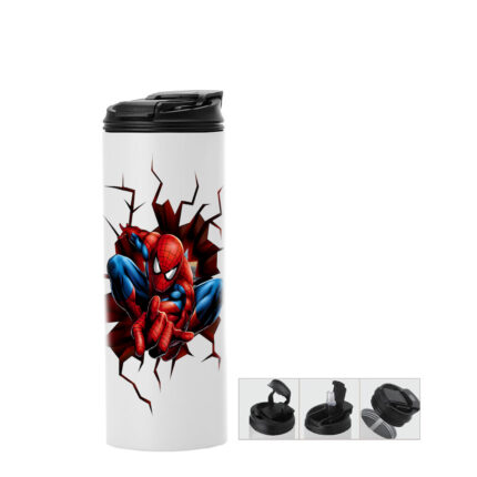 Μπουκάλι θερμός με διπλό καπάκι Spiderman 600ml Λευκό