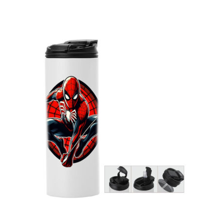 Μπουκάλι θερμός με διπλό καπάκι Spiderman 600ml Λευκό